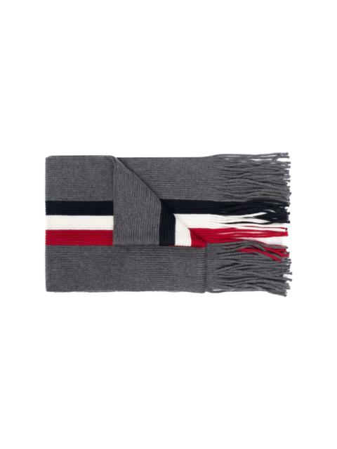 logo-patch knitted scarf