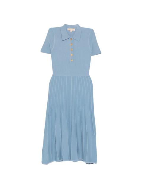 MICHAEL KORS polo-collar ribbed-knit midi dress