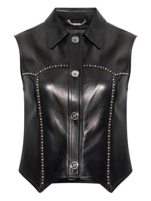 VERSACE leather sleeveless shirt