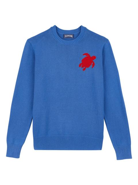 Vilebrequin Men's Rayol Logo Cotton-Blend Crewneck Sweater - Sea Blue