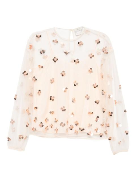 forte_forte sequin floral blouse