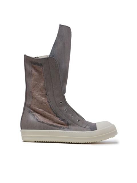 extended-tongue sneaker boots