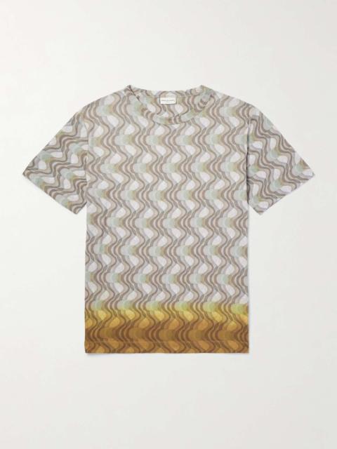 Dries Van Noten Dip-Dyed Printed Cotton-Jersey T-Shirt