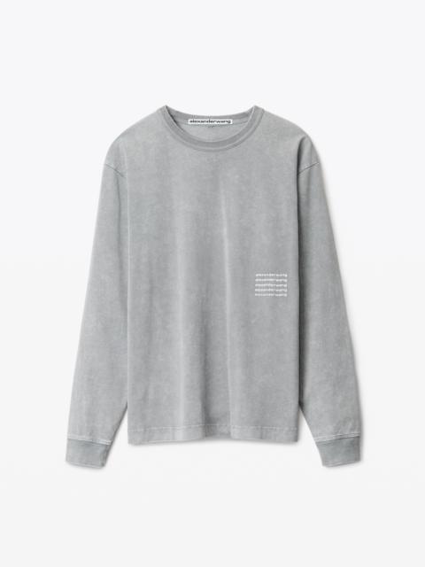 Alexander Wang LONG-SLEEVE ACID WASH TEE IN HIGH TWIST JERSEY