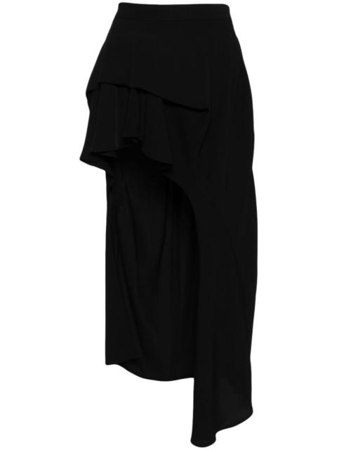 pushBUTTON ruffled-detail draped skirt
