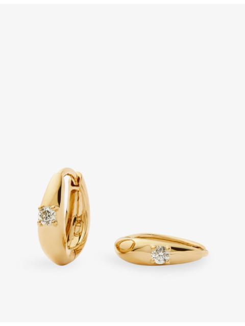 MISSOMA Dome 9ct Yellow Gold And 0.066ct Diamond Huggies