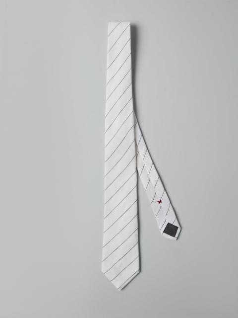 Linen chalk stripe tie