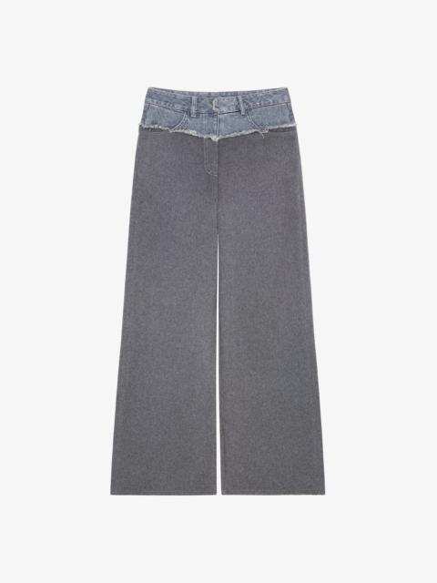 Givenchy OVERSIZED JEANS IN MIXED DENIM AND FLANNEL