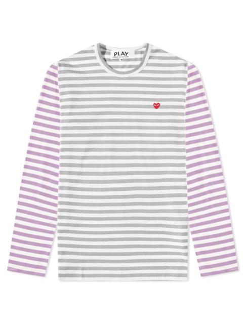 Comme des Garçons PLAY Comme des Garcons Play Long Sleeve Stripe Bi-Colour Tee