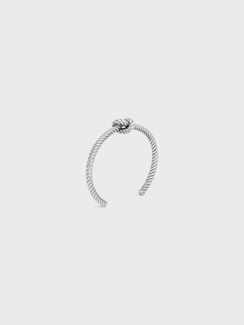 CELINE Knot Cord Patterned Cuff in Brass with Rhodium Finish