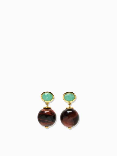 LIZZIE FORTUNATO Umbria Earrings in Tiger's Eye
