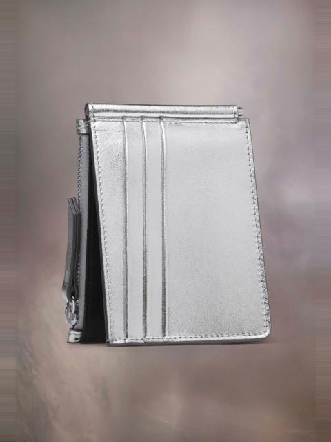 Metallized leather four stiches wallet