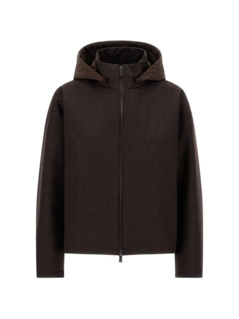 Herno hooded flannel jacket