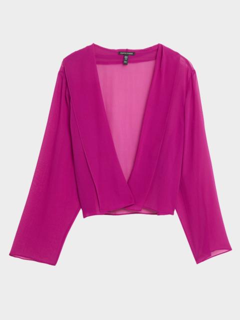 EILEEN FISHER Open-Front Silk Jacket