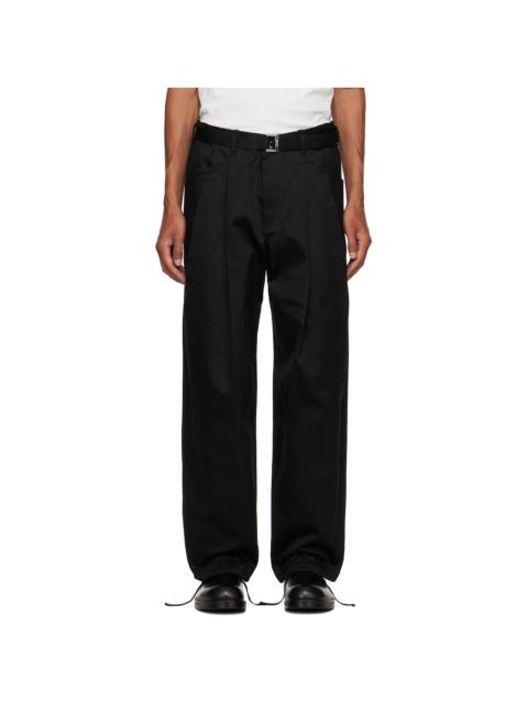 sacai Black Cotton Chino Trousers