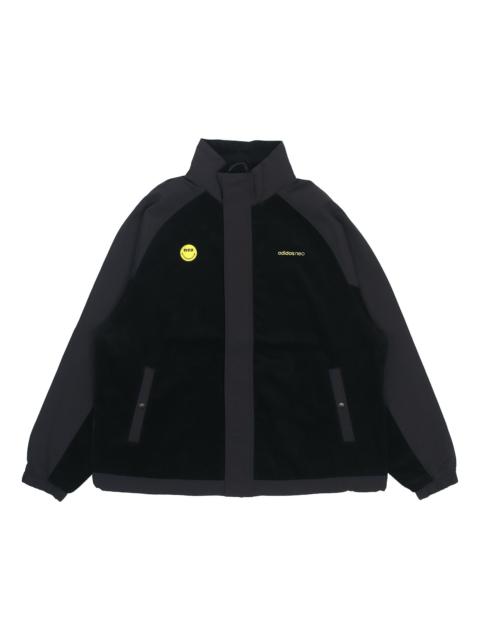 adidas adidas neo U Smly Jkt Colorblock Casual Stand Collar Jacket Black H58046