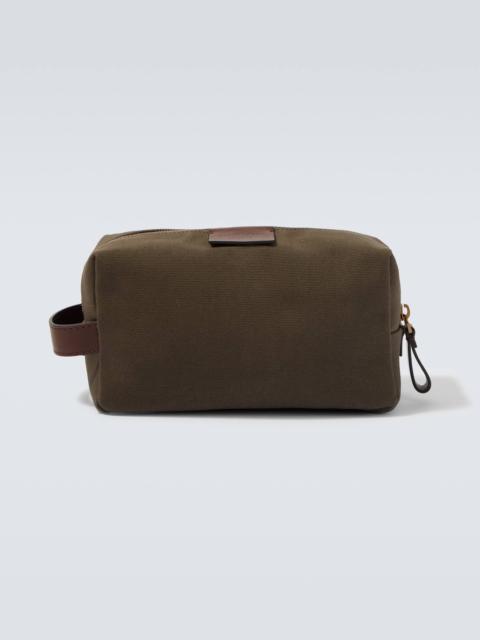 GIORGIO ARMANI Leather-trimmed canvas toiletry bag