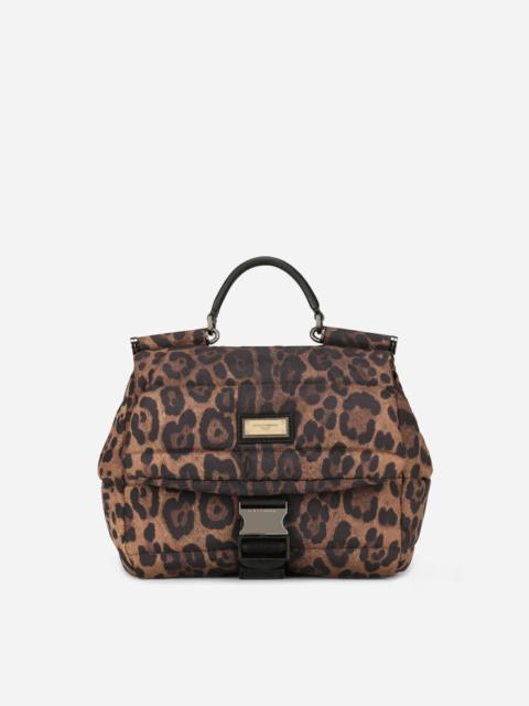 Dolce & Gabbana Leopard-print Sicily crossbody bag in quilted nylon