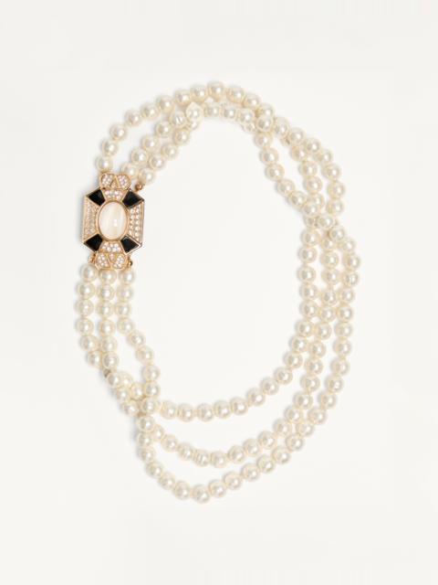 Valentino PAS PLUS NECKLACE IN METAL, ENAMEL, RESIN, PEARLS AND SWAROVSKI® CRYSTALS