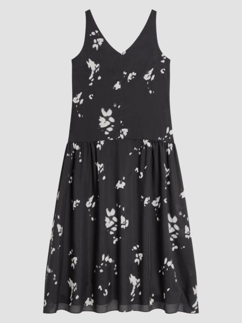 Theory Women's Floral Drop-Waist Midi Dress - Black Multi