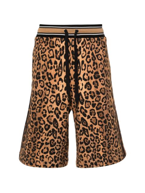 cheetah-print track shorts