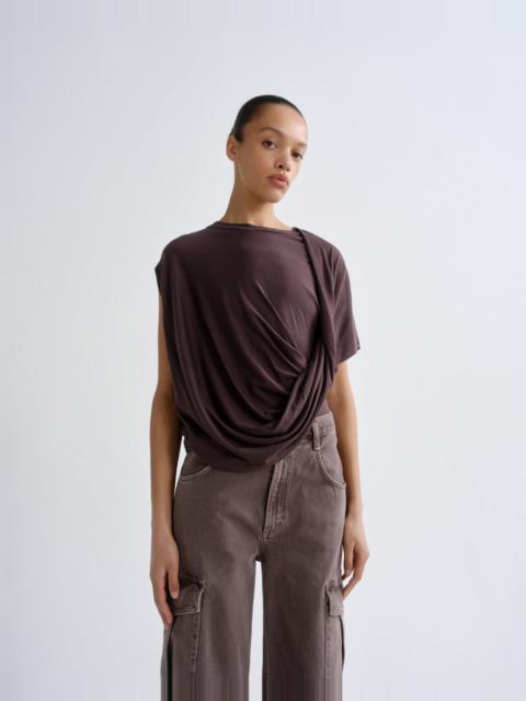 AGOLDE MILENA TWIST TEE IN RAISIN