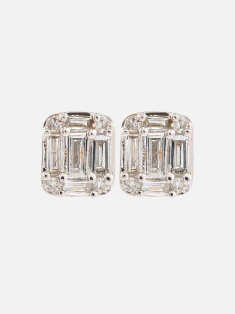 STONE AND STRAND Shield of Strength 10kt gold stud earrings with diamonds