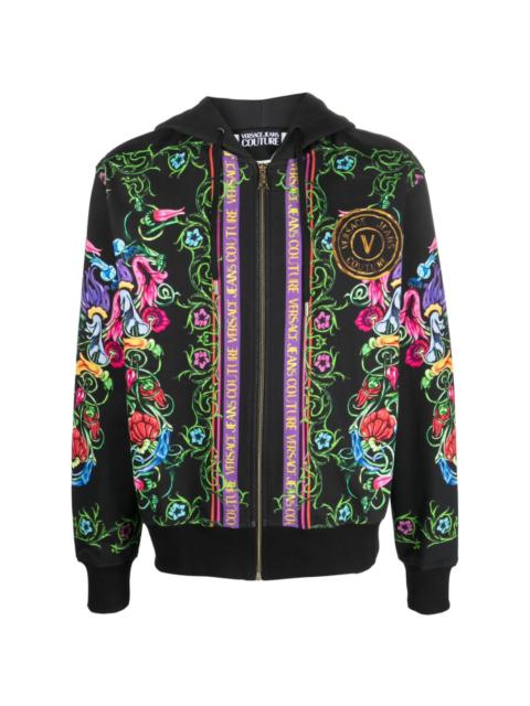 VERSACE JEANS COUTURE baroque-print cotton hoodie