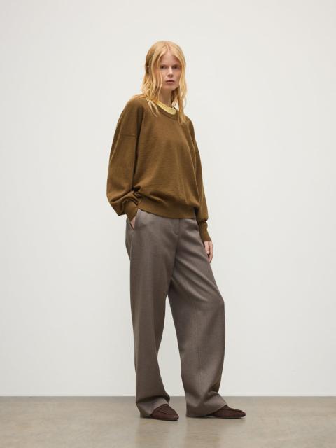 Johnstons of Elgin Jessie Back Split Green Cashmere Jumper