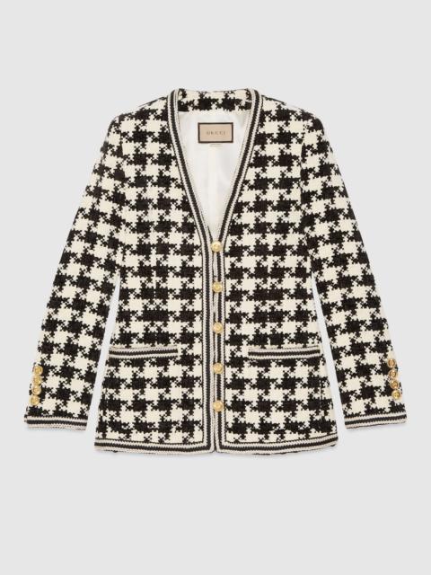 GUCCI Houndstooth chenille jacket