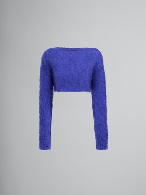 Marni MOHAIR AND WOOL CREWNECK CROPPED SWEATER