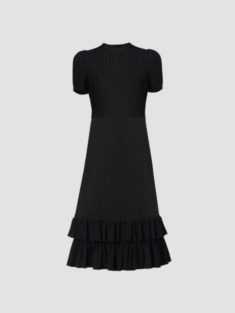 Shoshanna Women's Savannah Ruffle Midi Dress - Jet