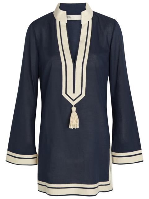 TORY BURCH Tory Burch V-neck Cotton Mini Tunic Dress