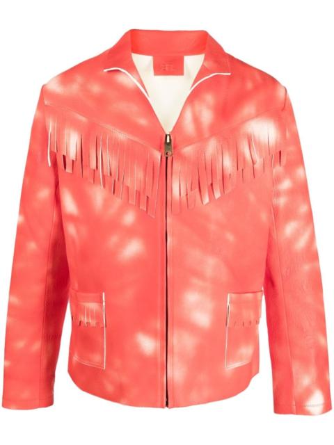 ERL tie dye-print leather jacket