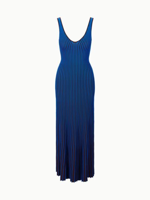 STAUD STAUD CLARETTA DRESS ESPRESSO COBALT