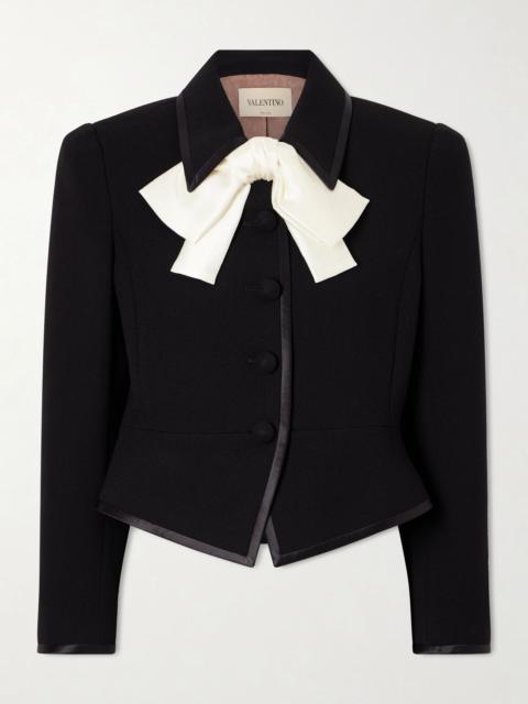 Valentino Bow-embellished wool jacket Black