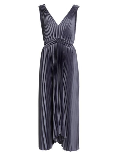 Vince Women's Smocked Pleated Midi-Dress - Mauve Thistle