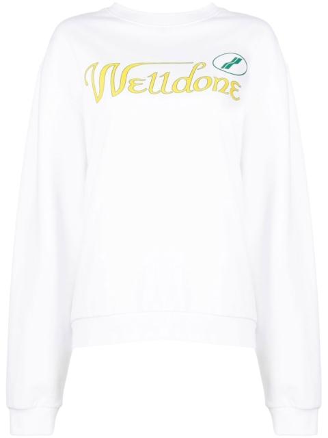 We11done logo-print cotton hoodie