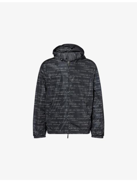 EMPORIO ARMANI Logo-Print Woven Blouson Jacket