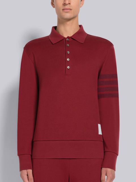 Thom Browne DOUBLE FACE KNIT 4-BAR LONG SLEEVE POLO