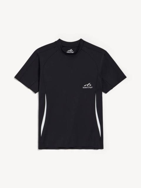 BALENCIAGA Men's Techwear Short Sleeve T-shirt in Navy/white
