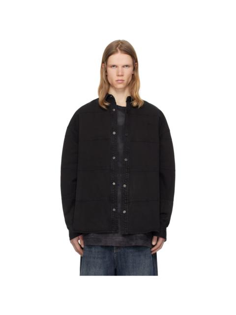JUUN.J Juun. J Black Horizontal Stitched Denim Shirt