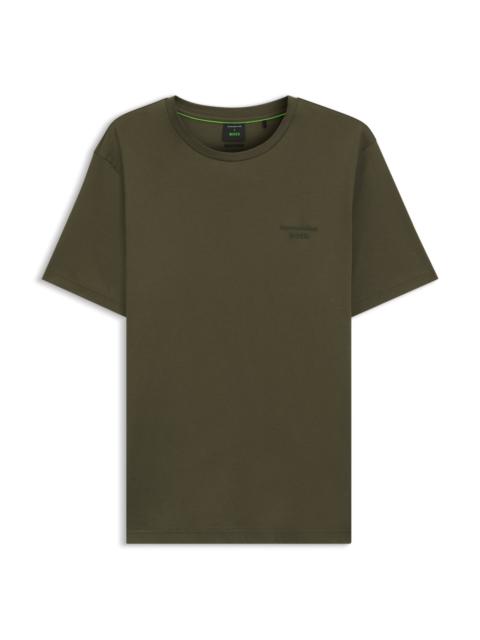 BOSS PORSCHE X BOSS MERCERIZED-COTTON T-SHIRT WITH REFLECTIVE BRANDING