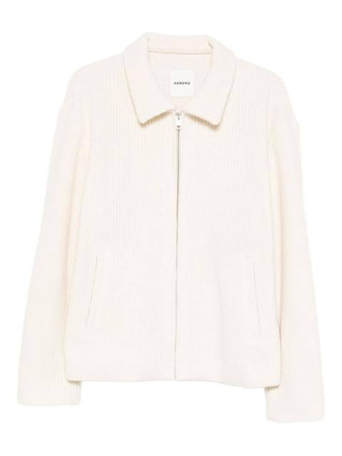 Sandro polo-collar zip-fastening cardigan