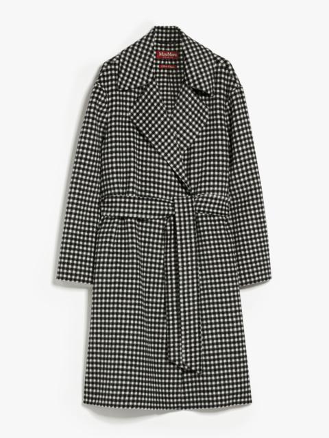 Max Mara ALCADE Gingham wool robe coat