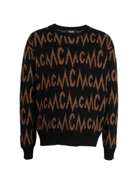 MCM intarsia-knit logo cashmere jumper