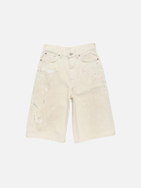 Acne Studios Stained denim shorts - White