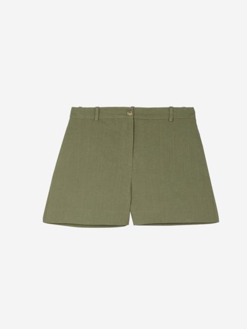 The Kooples KHAKI LINEN SHORTS