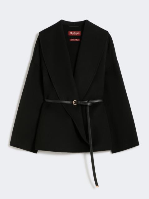 Max Mara SUGHERO Wool, cashmere and silk robe coat - BLACK