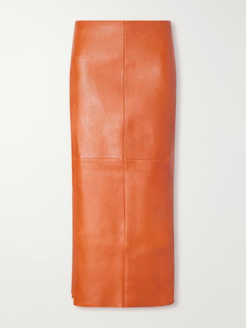 STOULS Winona Leather Midi Skirt
